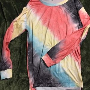 Tie dye galaxy long sleeve tee